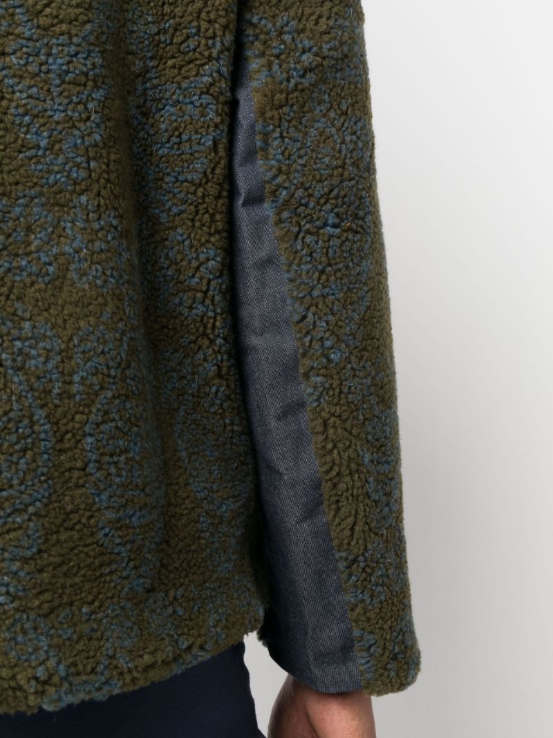 Green Printed Fleece Jacket
