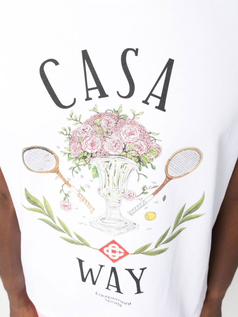 White Casa Way Printed T-shirt