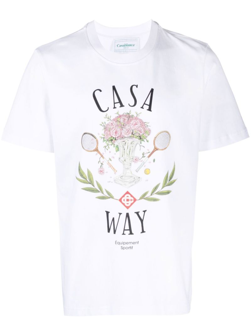 White Casa Way Printed T-shirt