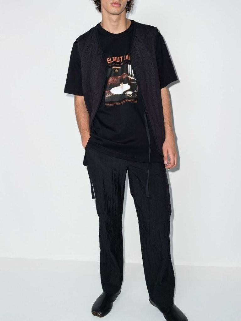 Black Vienna No.2 Print Cotton T-shirt
