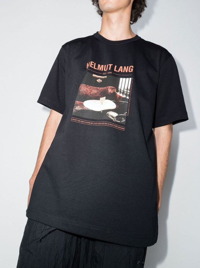 Black Vienna No.2 Print Cotton T-shirt