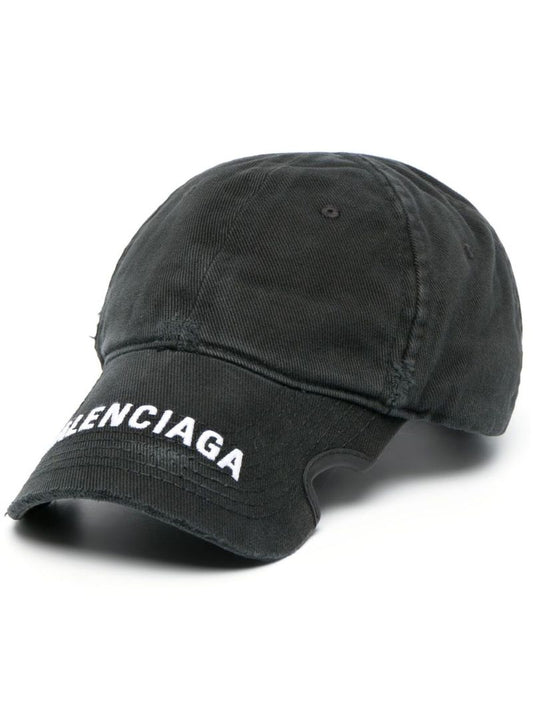 Black Embroidered Logo Twill Baseball Cap