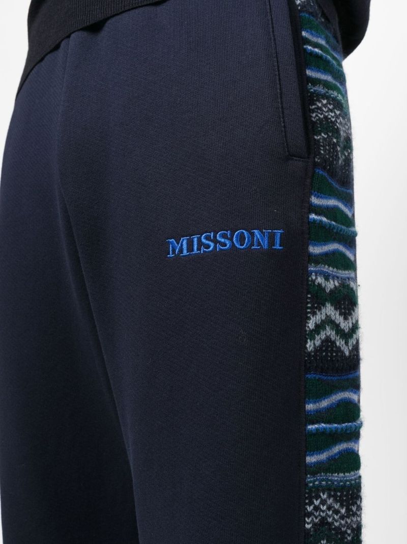 Blue Zig-zag Stripe Track Pants