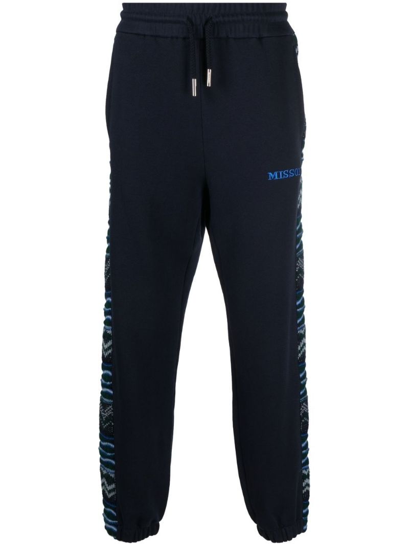 Blue Zig-zag Stripe Track Pants