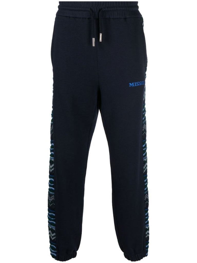 Blue Zig-zag Stripe Track Pants
