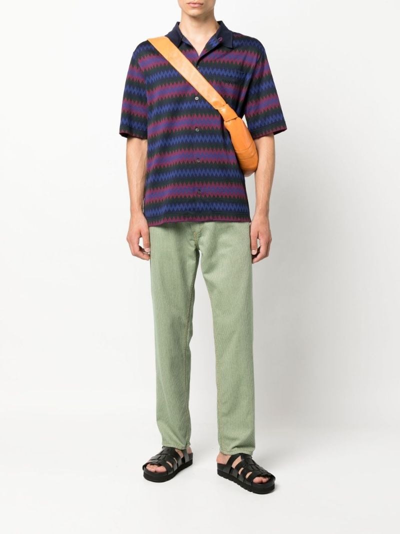 Blue Zigzag Cotton Shirt