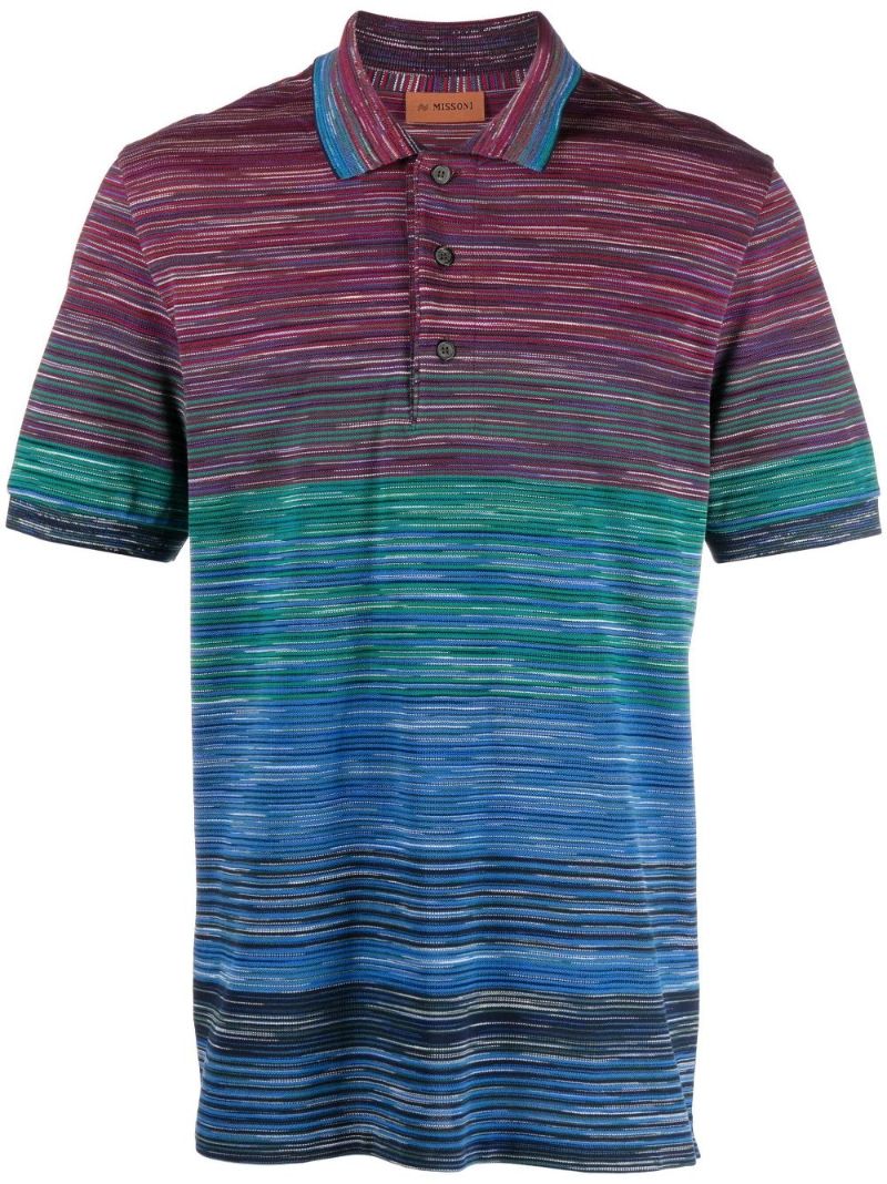 Red Striped Cotton Polo Shirt