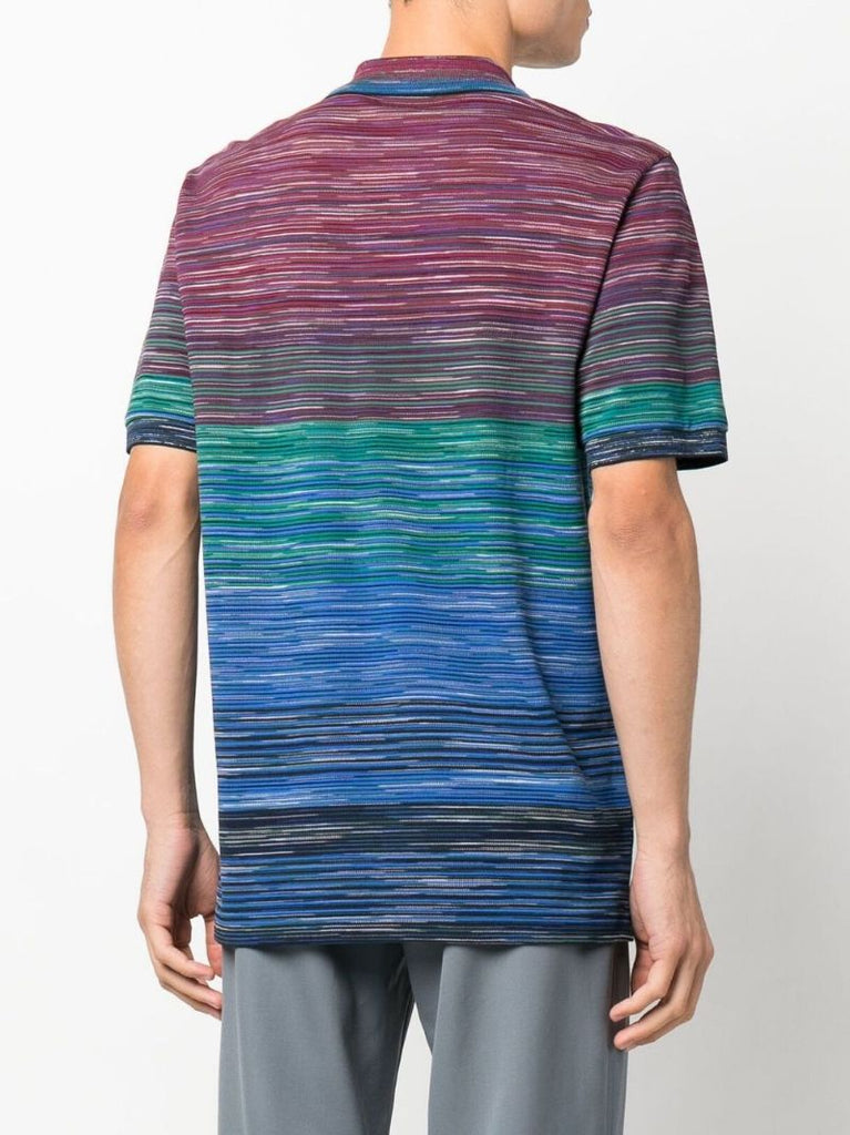 Red Striped Cotton Polo Shirt