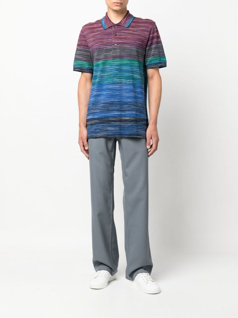 Red Striped Cotton Polo Shirt
