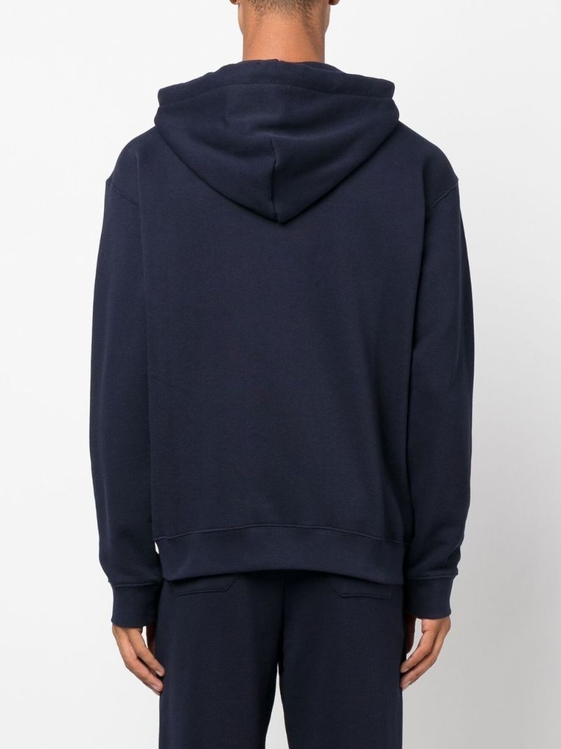Blue Logo Embroidered Hoodie