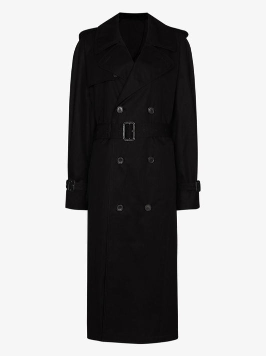 Black Double-breasted Trench Coat