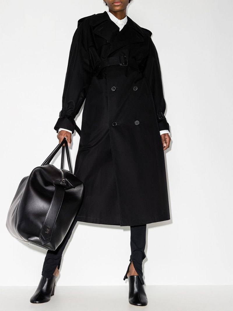 Black Double-breasted Trench Coat