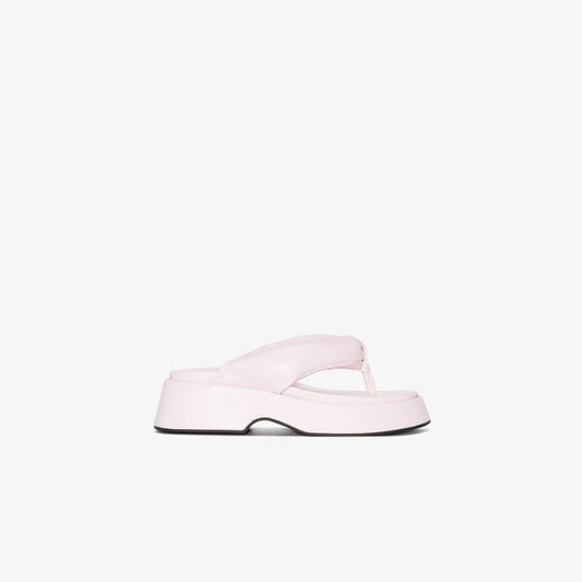 Pink Padded Vegan Leather Sandals