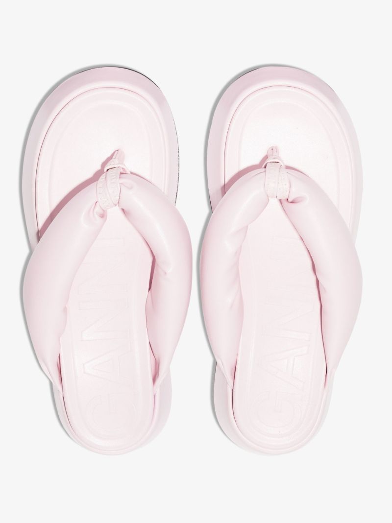 Pink Padded Vegan Leather Sandals