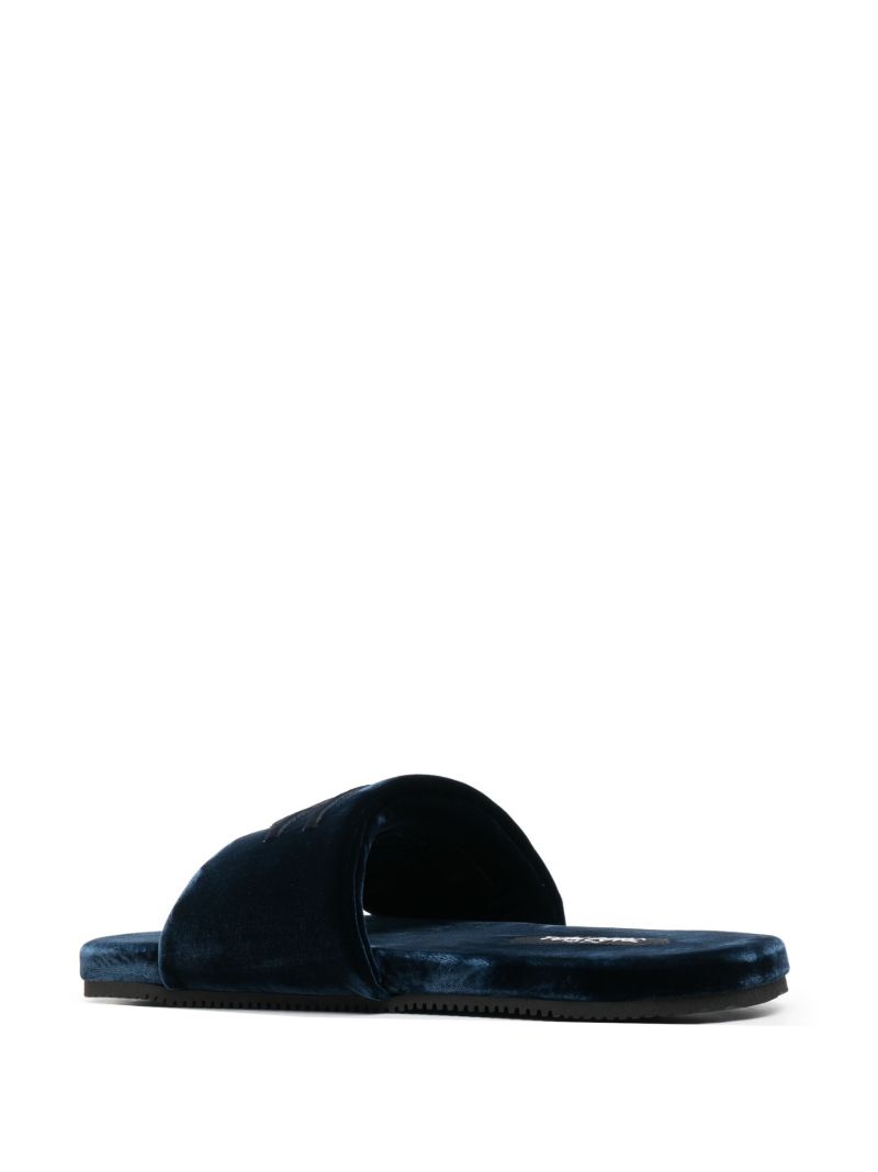 Blue Harrison Logo Velvet Slides
