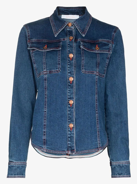 Blue Button-down Denim Shirt