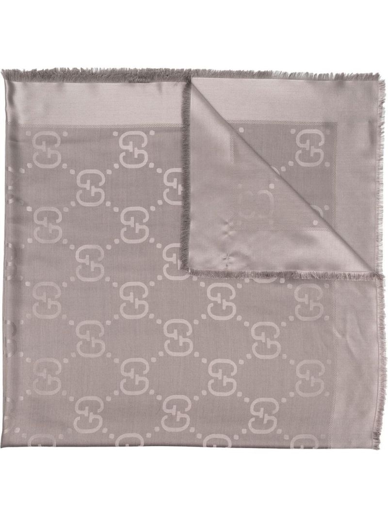 Grey Gg Jacquard Shawl