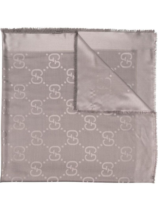 Grey Gg Jacquard Shawl