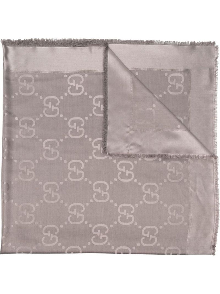 Grey Gg Jacquard Shawl