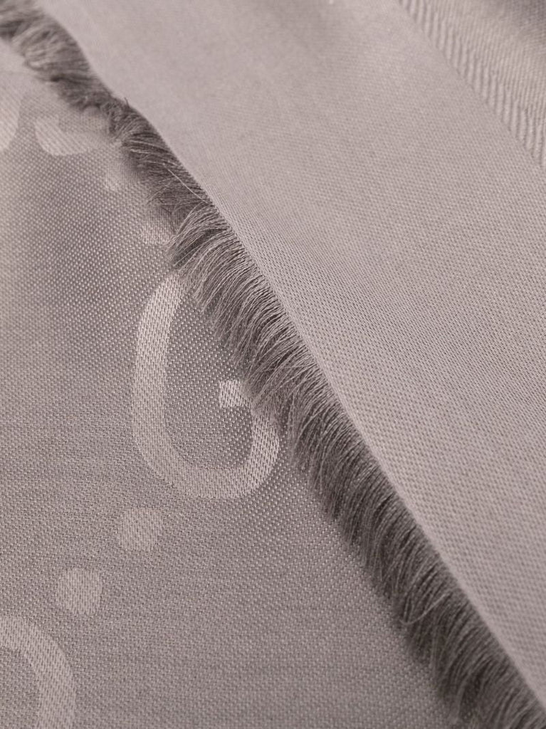 Grey Gg Jacquard Shawl