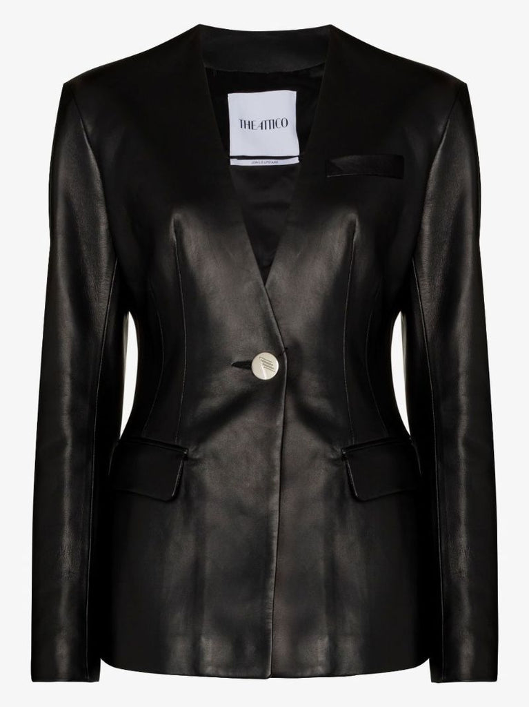 Single-breasted Leather Blazer