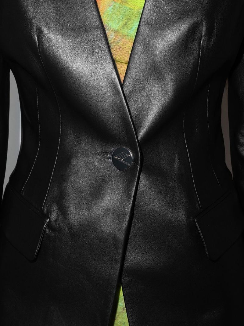 Single-breasted Leather Blazer
