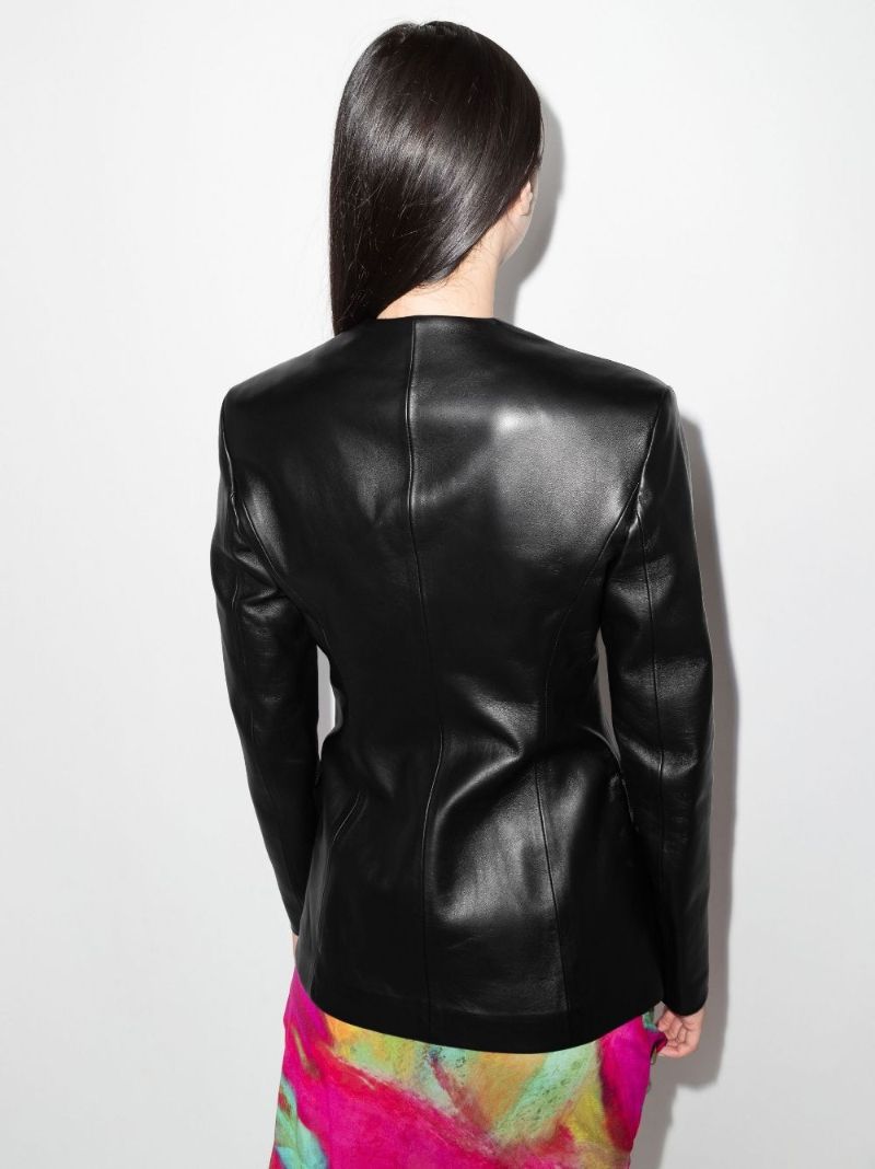 Single-breasted Leather Blazer
