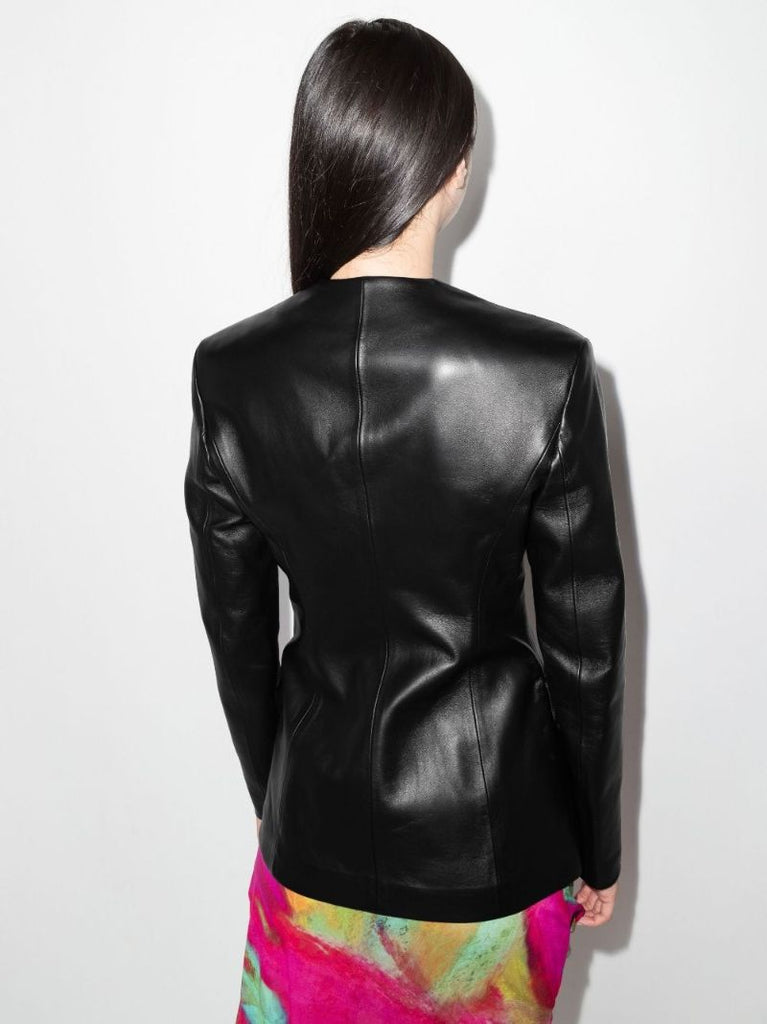 Single-breasted Leather Blazer