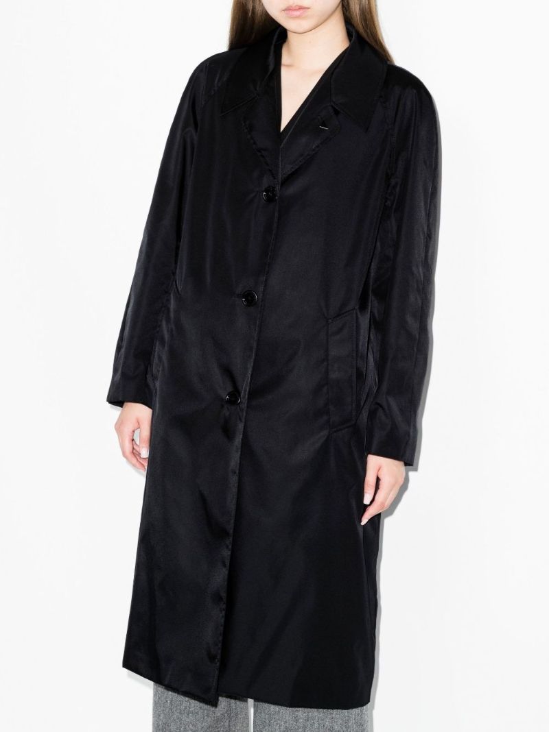 Black Re-nylon Single-breasted Trench Coat