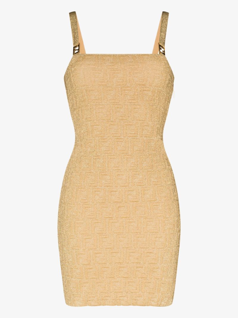 Gold Ff Mini Dress