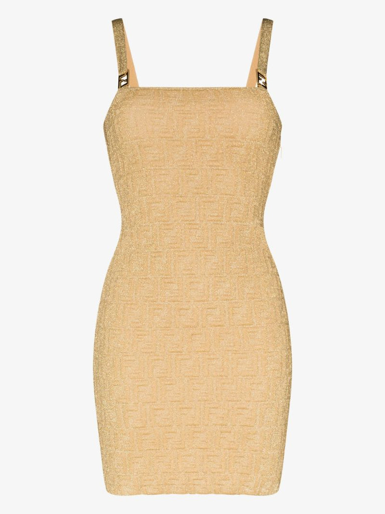 Gold Ff Mini Dress