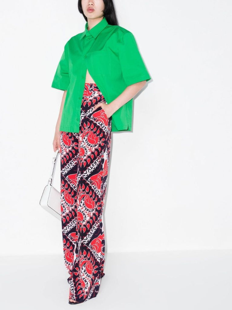 Red Manifesto Bandana Print Silk Trousers