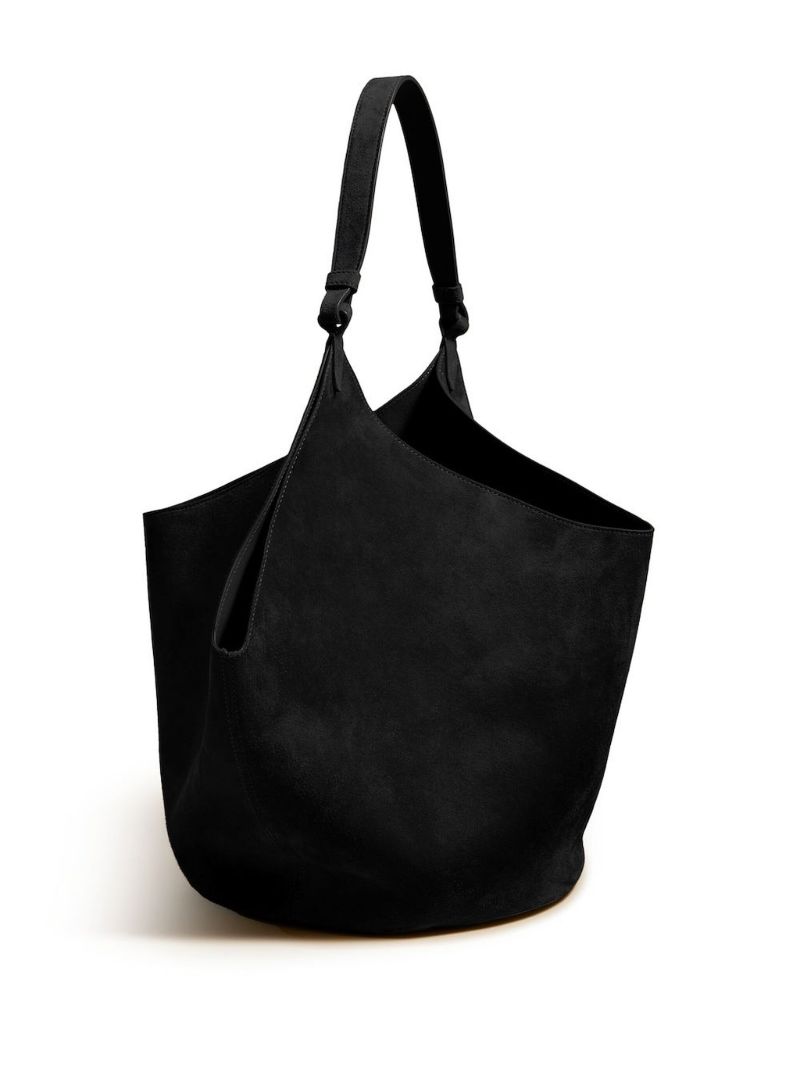 Black the Medium Lotus Suede Tote Bag