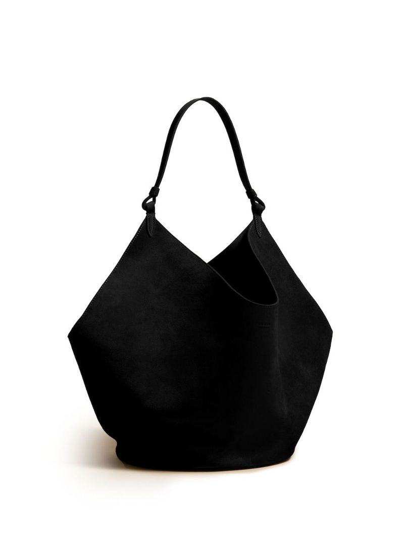 Black the Medium Lotus Suede Tote Bag