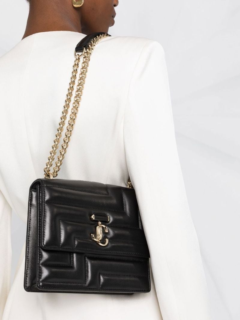 Black Avenue Quad Quilted Leather Shoulder Bag
