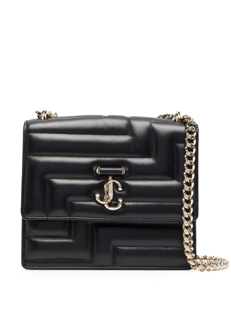 Black Avenue Quad Quilted Leather Shoulder Bag