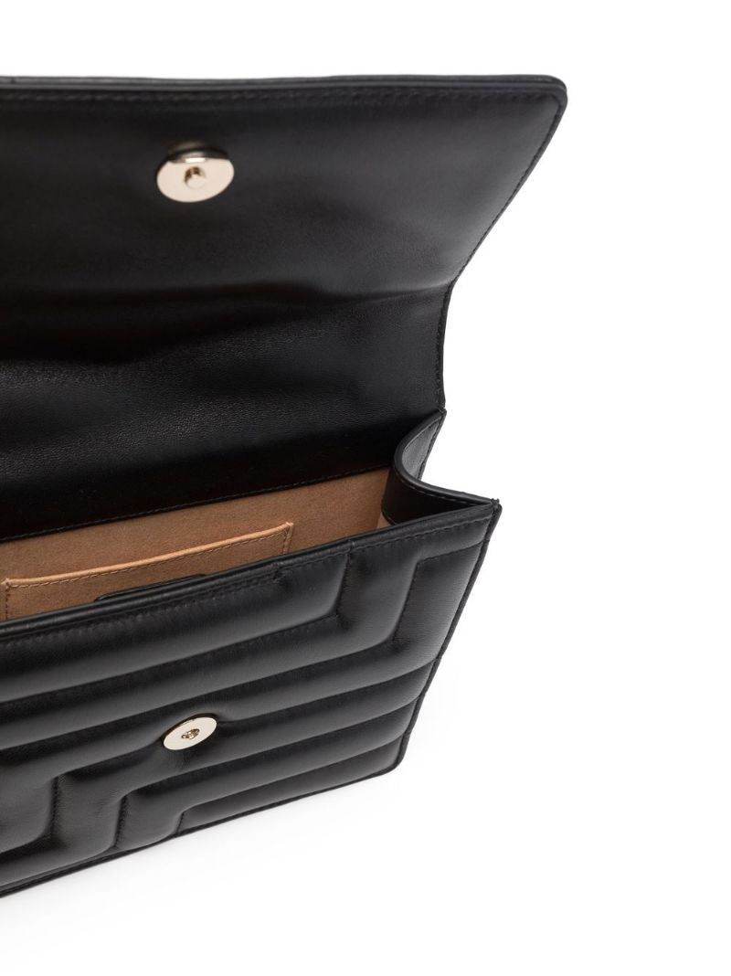 Black Avenue Quad Quilted Leather Shoulder Bag