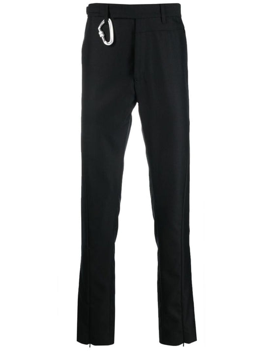Black Keyring Attachment Straight Leg Trousers