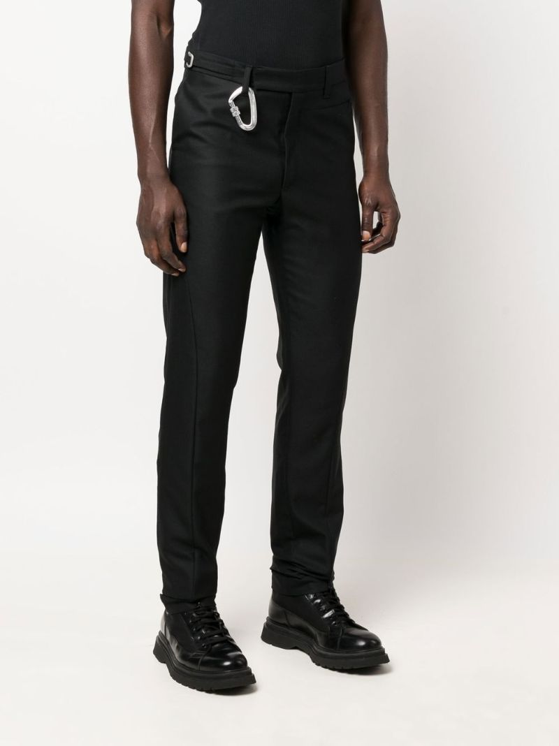 Black Keyring Attachment Straight Leg Trousers