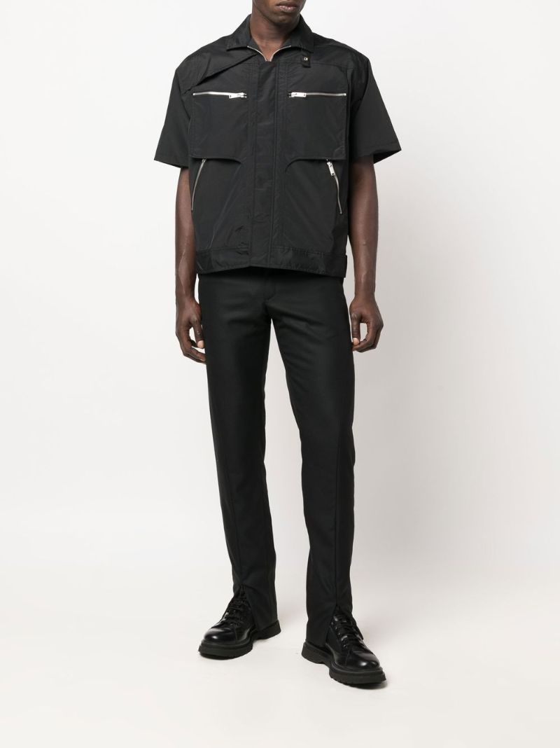 Black Keyring Attachment Straight Leg Trousers