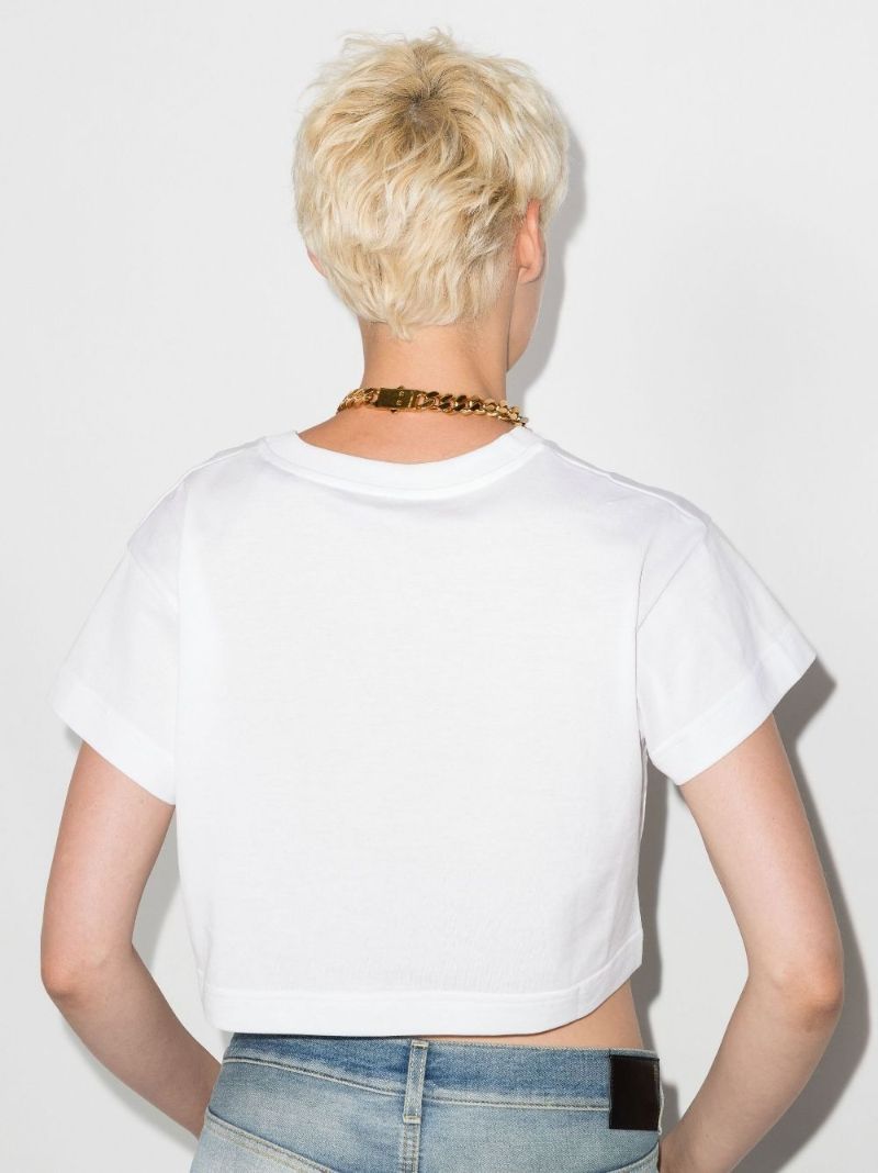 White Logo Plaque Cotton T-shirt