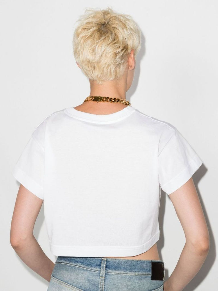 White Logo Plaque Cotton T-shirt