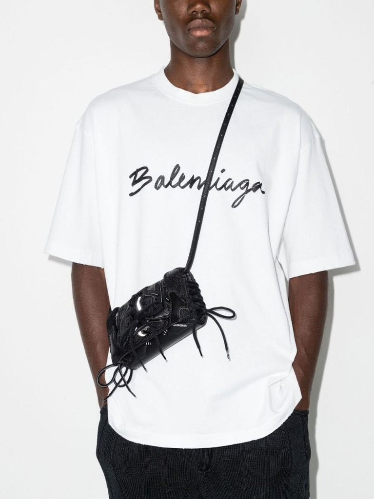 White Logo Print Cotton T-shirt