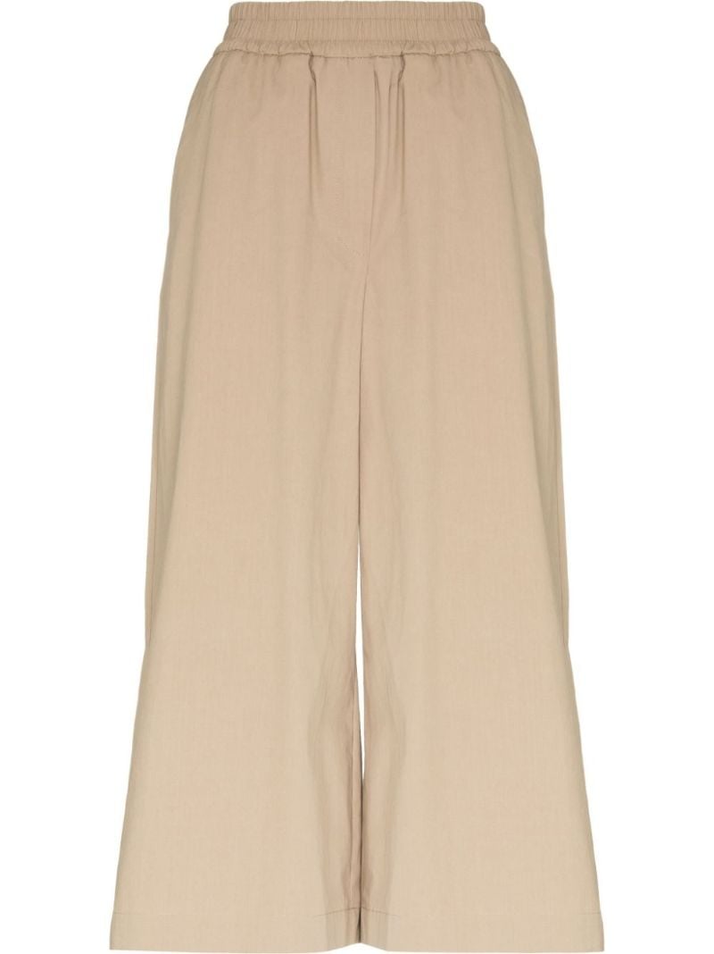 High Waist Cotton Culotte Trousers