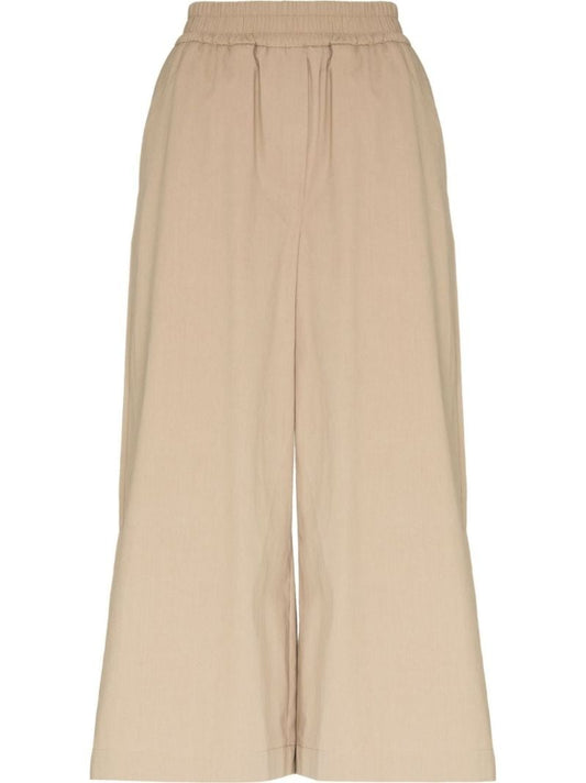 High Waist Cotton Culotte Trousers