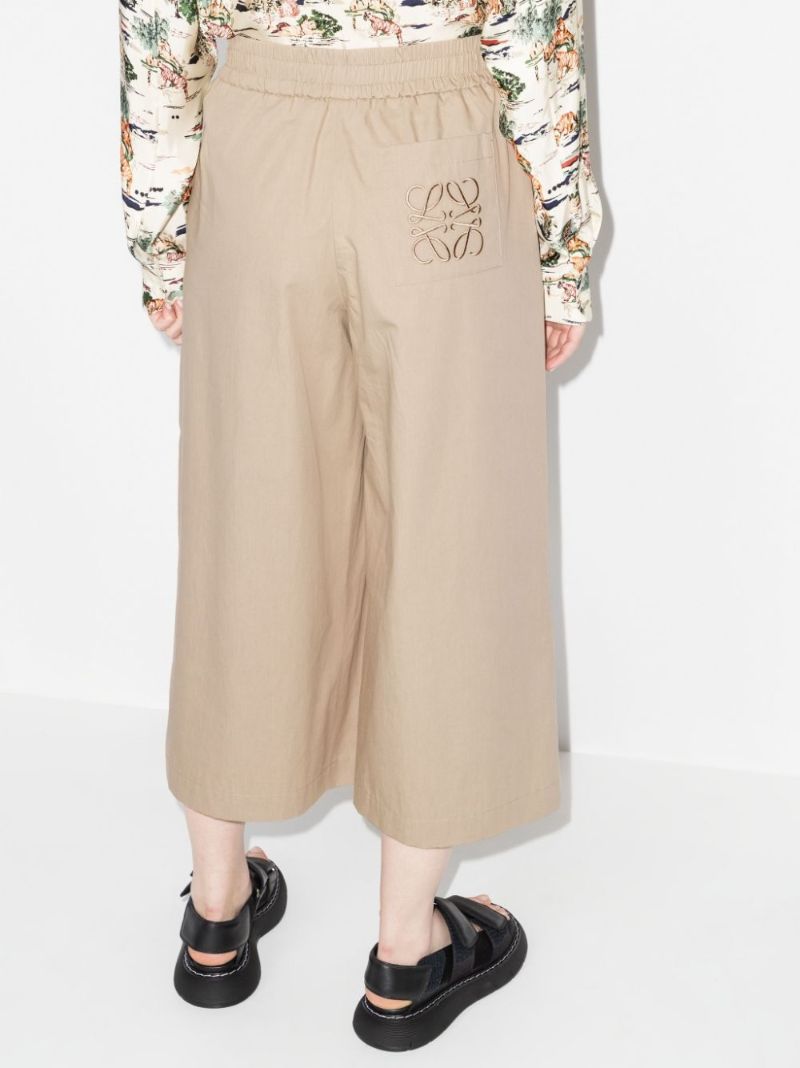High Waist Cotton Culotte Trousers