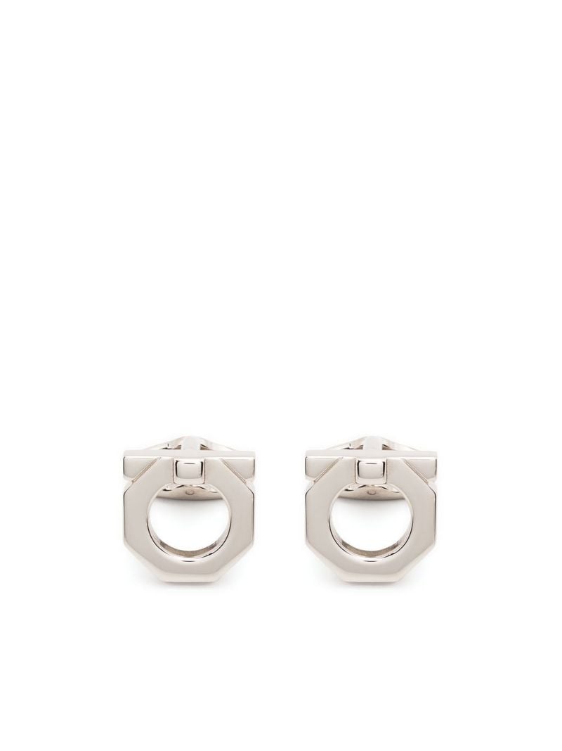 Silver Tone Polished Hanger Cufflink