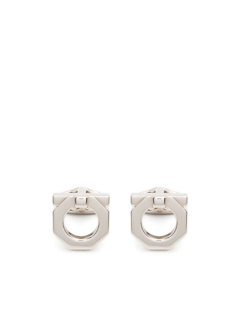 Silver Tone Polished Hanger Cufflink
