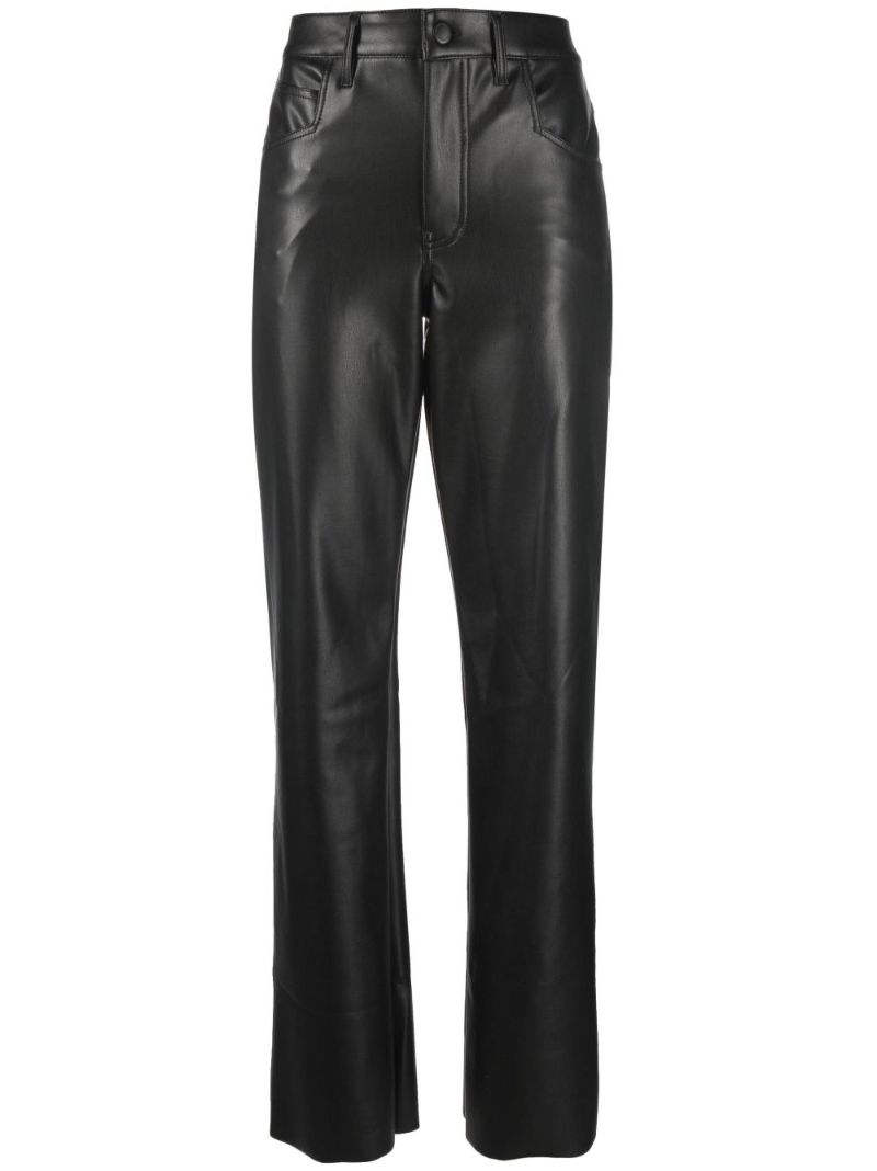 Black Jay Faux Leather Wide-leg Trousers