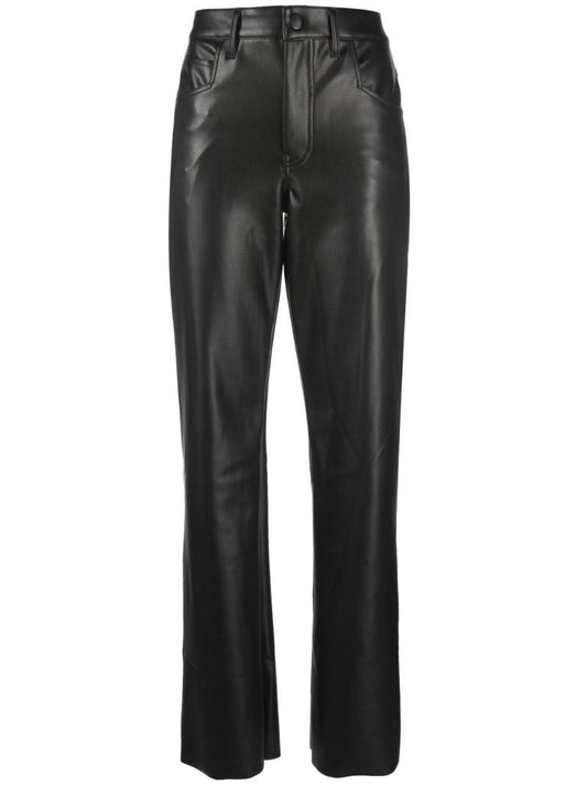 Black Jay Faux Leather Wide-leg Trousers